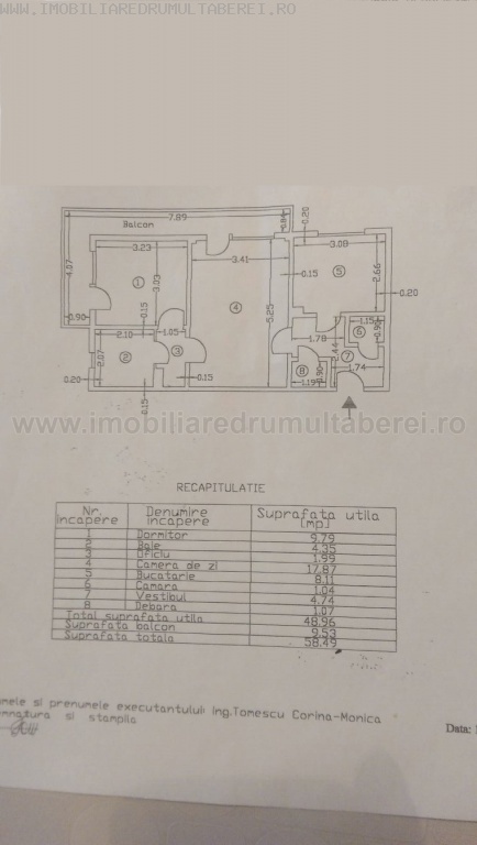 vanzare apartament 2 camere, 1 Mai, cf 1, etaj 10/10, cu imbunatatiri, bloc 1980,      pret 47.500 EUR