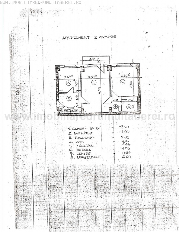 vanzare apartament 2 camere, Ghencea, cf 1, etaj 8/10, bloc 1983,        pret 55.000 EUR