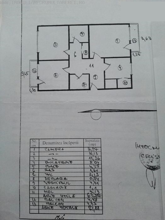 vanzare apartament 3 camere, Bucla, cf 1, decomandat, etaj 8/10, bloc 1982,       pret 75.000 EUR