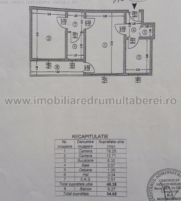 vanzare apartament 2 camere, Valea Ialomitei, cf 1, etaj 8/10, semidecomandat, renovat,       pret 58.000 EUR