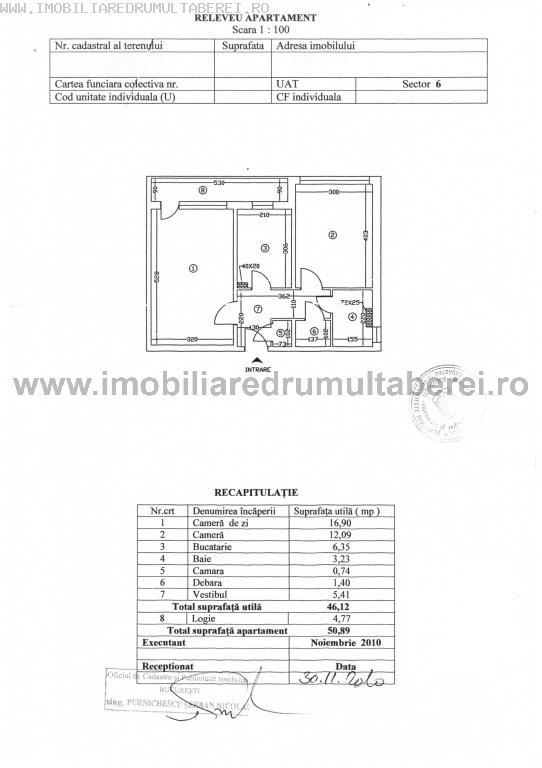 vanzare apartament 2 camere, Parc Moghioros, cf 1, decomandat, etaj 7/10, liber,       pret 64.000 EUR
