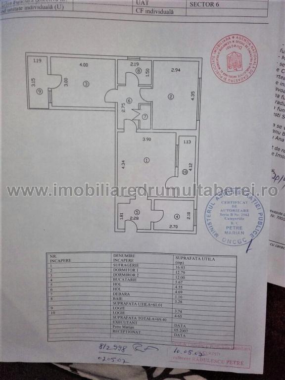 vanzare apartament 3 camere, Valea Ialomitei, Materna, cf 1, etaj 4/10, semidecomandat,        pret 68.000 EUR