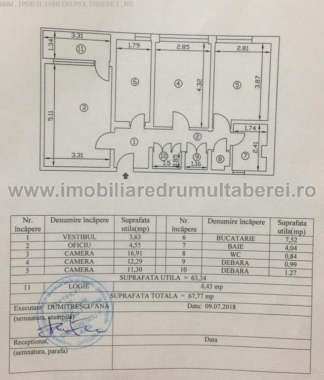 vanzare apartament 3 camere, Timisoara, Sibiu, cf 1, decomandat, etaj 2/10, 2 gr.sanitare,         pret 80.000 EUR
