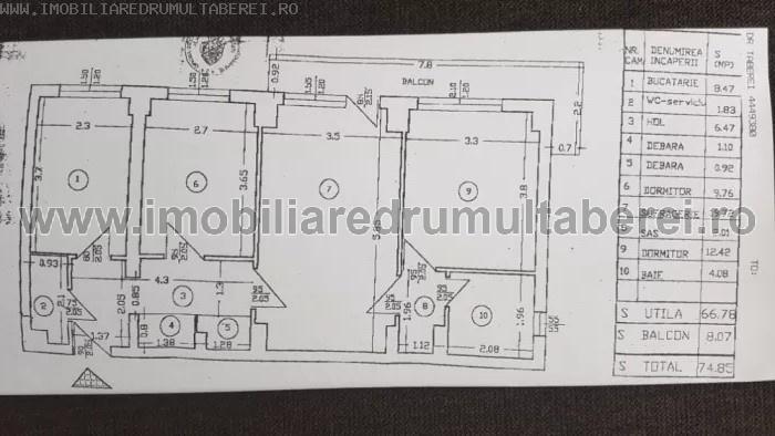 vanzare apartament 3 camere, Tricodava, Valea Calugareasca, cf 1, etaj 10/10, semidecomandat, bloc 1980,        pre 65.500 EUR