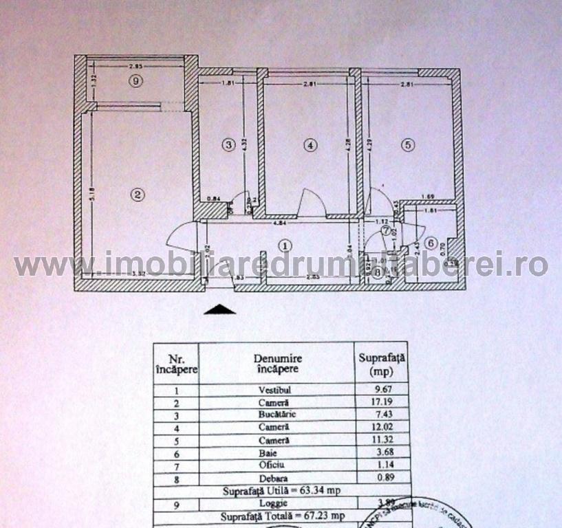 vanzare apartament 3 camere, Timisoara, Sibiu, cf 1, decomandat, etaj 1/10, bloc 1978,          pret 85.000 EUR