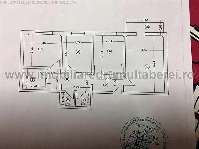 vanzare apartament 3 camere, Valea Ialomitei, cf 1, decomandat, etaj 9/10, centrala proprie, bloc 1980,         pret 73.000 EUR