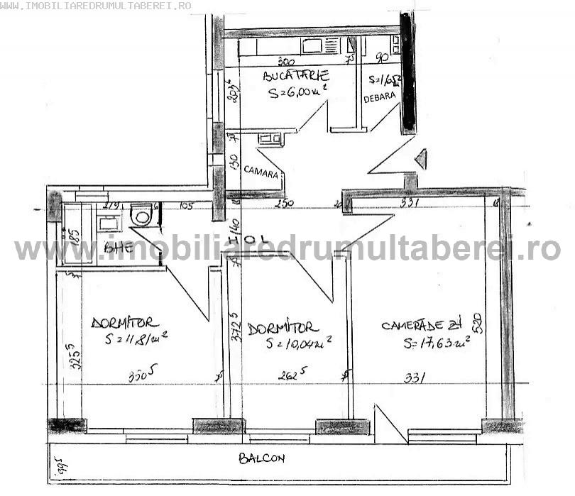 vanzare apartament 3 camere, Timisoara, Frigocom, cf 1, decomandat, etaj 9/10,          pret 64.000 EUR