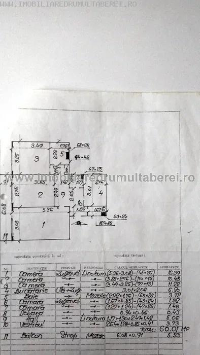 vanzare apartament 3 camere, Bucla, cf 1, decomandat, etaj 7/10, stradal,      pret 69.000 EUR