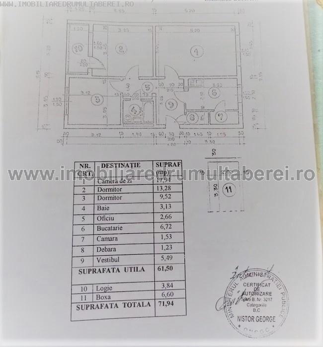 vanzare apartament 3 camere, Valea Argesului, Raul Doamnei, cf 1, etaj 3/4, semidecomandat, bloc reabilitat,         pret 70.000 EUR