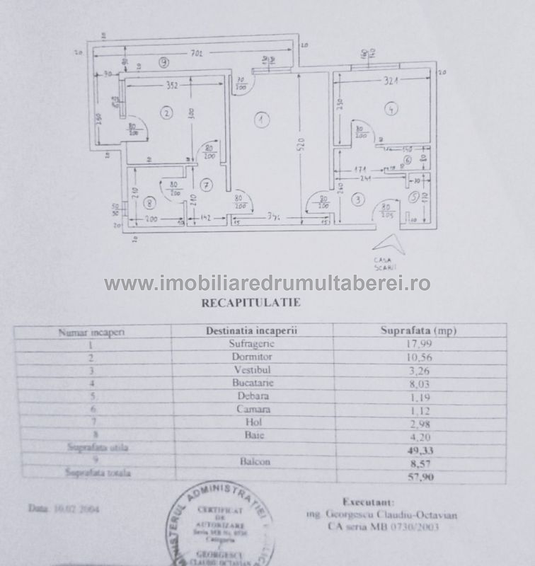 vanzare apartament 2 camere, Auchan, Tricodava, cf 1, etaj 7/10, semidecomandat, mobilat,           pret 110.000 EUR