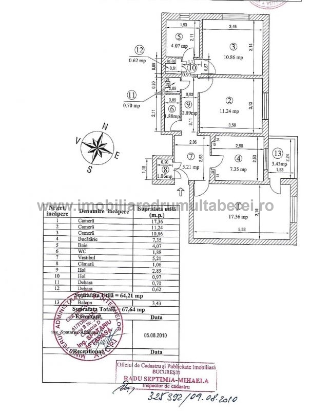 vanzare apartament 3 camere, 1 Mai, Ghencea, cf 1, decomandat, etaj 4/8, bloc reabilitat,         pret 145.000 EUR