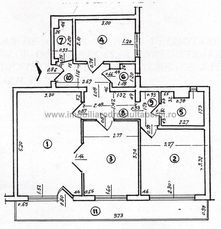 vanzare apartament 3 camere, Valea Argesului, cf 1, decomandat, etaj 4/10,      pret 115.000 EUR