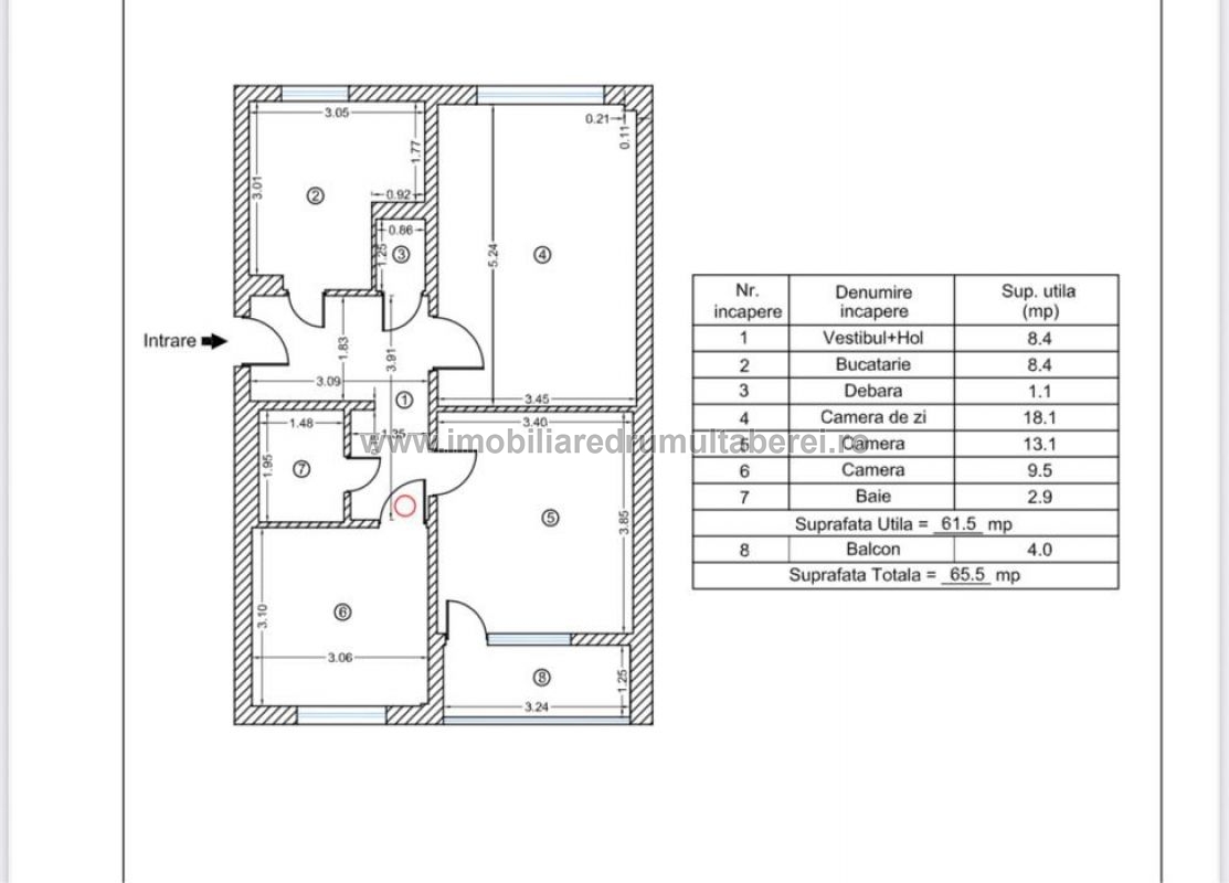 vanzare apartament 3 camere, Raul Doamnei, Metrou, cf 1, decomandat, etaj 3/4, liber,        pret 124.000 EUR