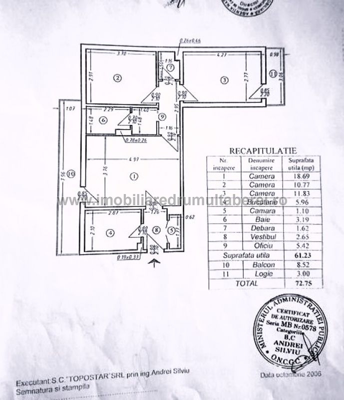 vanzare apartament 3 camere, Plaza, Timisoara, etaj 1/9, semidecomandat, liber,        pret 125.000 EUR